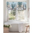 thumbnail image 4 of Ocean Coral Valances for Windows Shell Starfish Plant Leaf Coastal Rustic Valance Rod Pocket Light Filtering Short Window Treatments Curtains for Kitchen Bathroom Living Room Bedroom, 60 x 18 Inch, 4 of 7