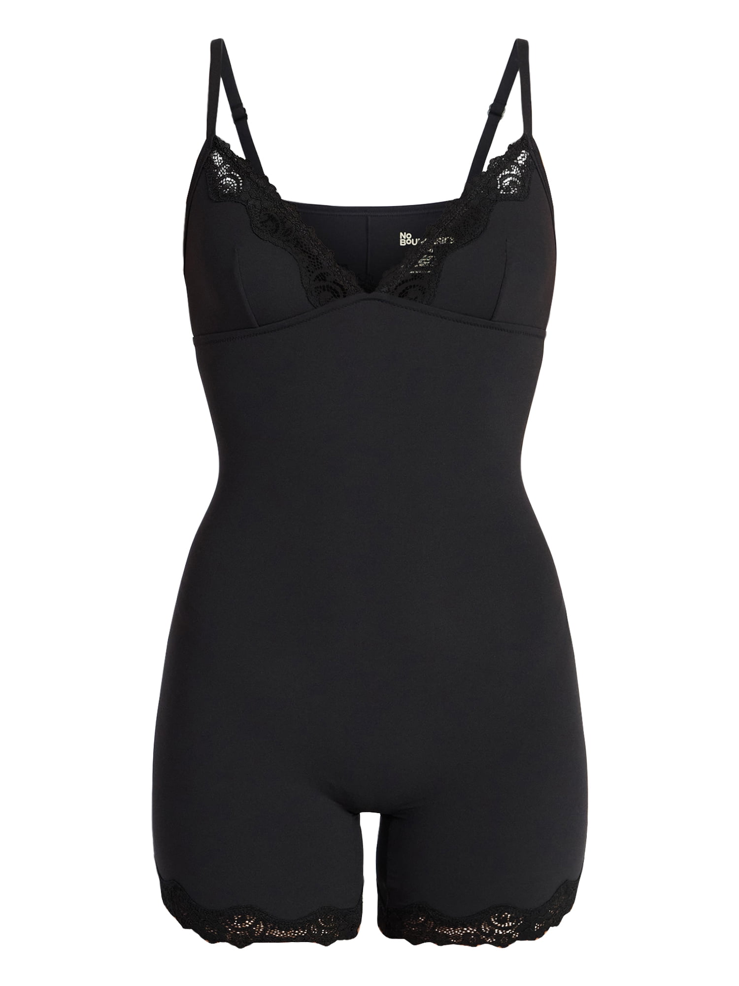 No Boundaries Fit Stretch Lace Trim Romper, Women's XS-XXXL