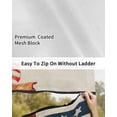 thumbnail image 6 of 4th of July RV Awning Sun Shade Screen 9'X15.3' Retro Truck American Flag Mesh Sunscreen Patriotic Star Stripes Awning Shade Screen with Zipper UV Blocker Completed Kits for RV Motorhome Camper, 6 of 7