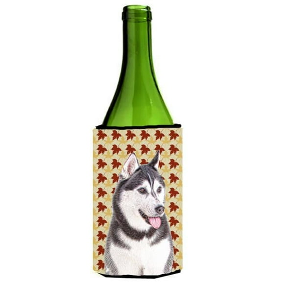 Fall Leaves Alaskan Malamute Wine bottle sleeve Hugger