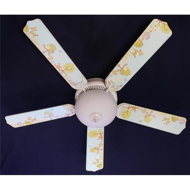 52 In New Baby Nursery Woodlands Adventure Animals Ceiling Fan Com 52 In New Baby Nursery Woodlands, Nursery Ceiling Fan With Light