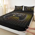 thumbnail image 3 of Homewish Gamer Gaming Full Size Sheets,Geometric Hockeycomb Hexagon Bed Sheets,Cartoon Gamepad Sheet Sets For Kid Boy,Lightweight Room Decorative,4pcs, 3 of 7