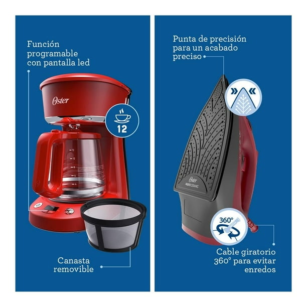 Combo Oster Elementos, Licuadora, Cafetera, Batidora y Plancha