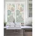 thumbnail image 2 of Window Privacy Film Coastal Ocean Stained Glass Window Film Decorative Sun Block Window Cover Vintage Coral Starfish Shell Seahorse Window Clings Static Adhesive Sticker for Bathroom 17.7"x39.3", 2 of 7