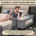thumbnail image 4 of Baby Bassinet 5 in 1,Baby Bedside Bassinet with DiaperTable, Mosquito Net, Mattress, Storage Layer, Can BeStored in One Button Travel Crib (Beige), 4 of 6