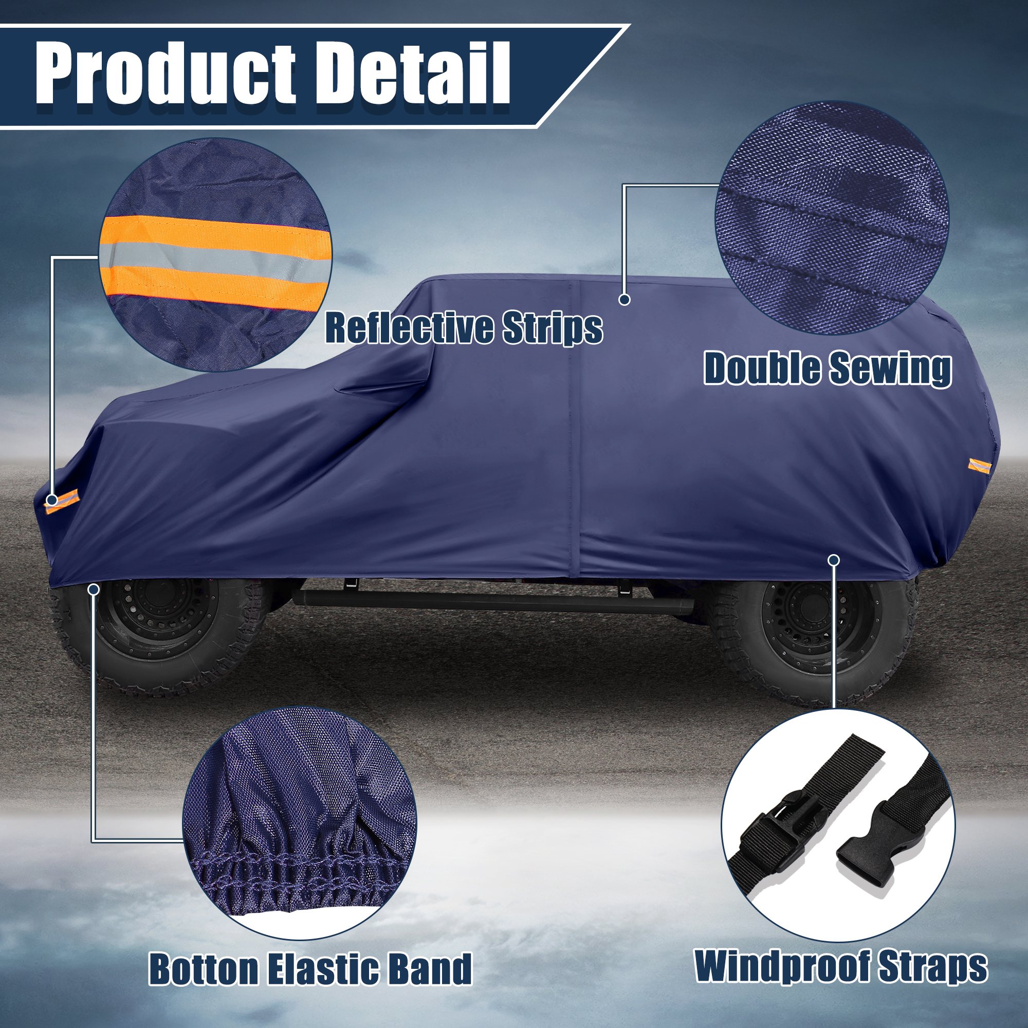 Unique Bargains SUV Car Cover for Jeep Wrangler JK JL 4 door 2007-2021 Sun Protection