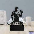 thumbnail image 2 of Handmadetneonsign Dumbbell Gym Phone Stand, Dumbbells Metal Cell Phone Desk, Weightlifting Phone Holder 95236, 2 of 5