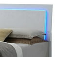 thumbnail image 2 of Benjara Sok California King Panel Bed, LED Headboard, Low Profile Footboard, White, 2 of 5