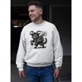 thumbnail image 2 of Krampus Cat Creepy Christmas Gift Men's Sweatshirt, 2 of 4