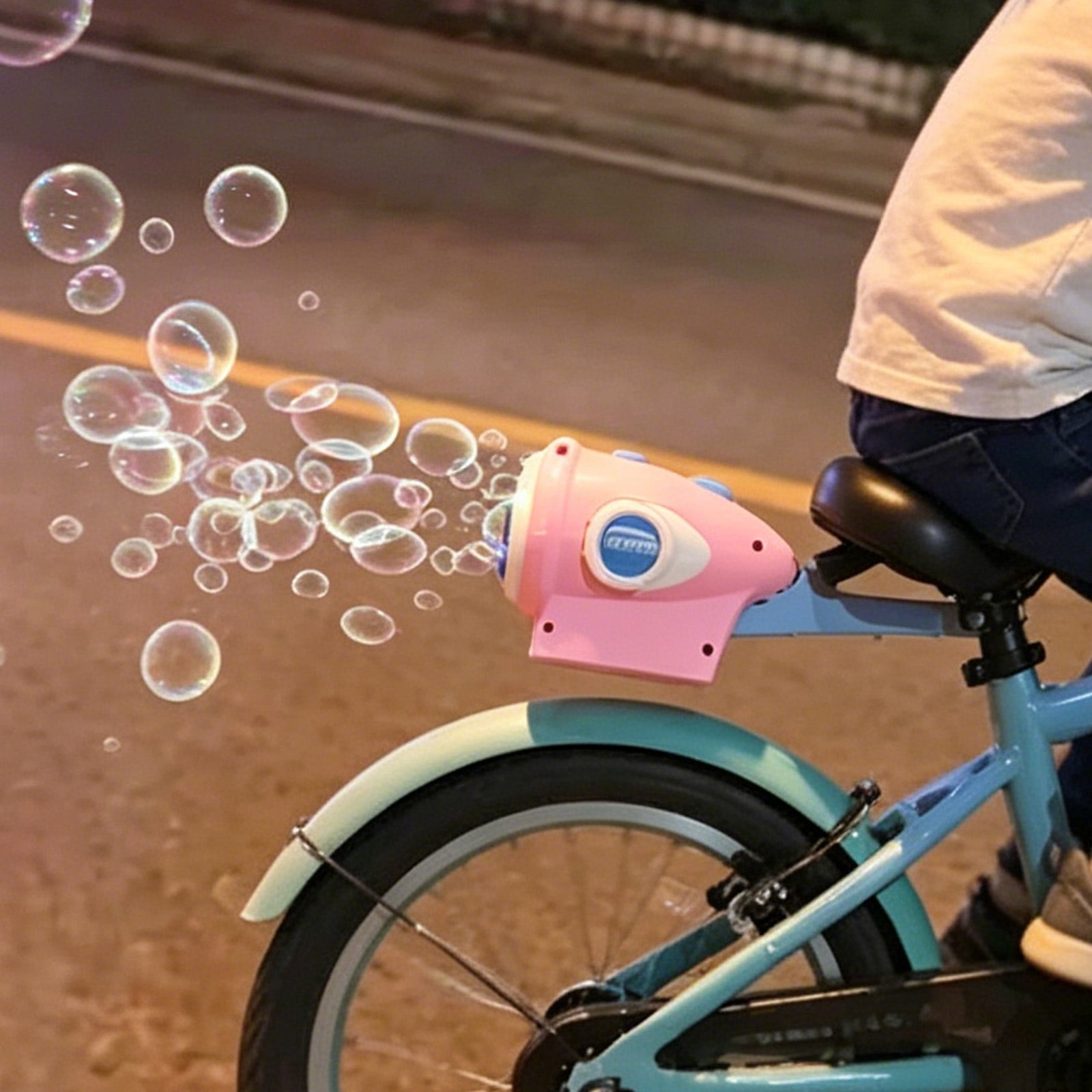 Bubbles for Kids, Automatic Bubble Maker for Bikes, Portable Lightweight Bubble Blower Machine with Bright Colors, Hands-Free Fun for Outdoor Bike Rides Festivals & Family Parties