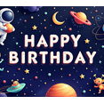 thumbnail image 4 of Astronaut Theme Kids Birthday Banner Space Elements Happy Birthday for Children's Party Indoor Decoration Event Celebration, 4 of 8