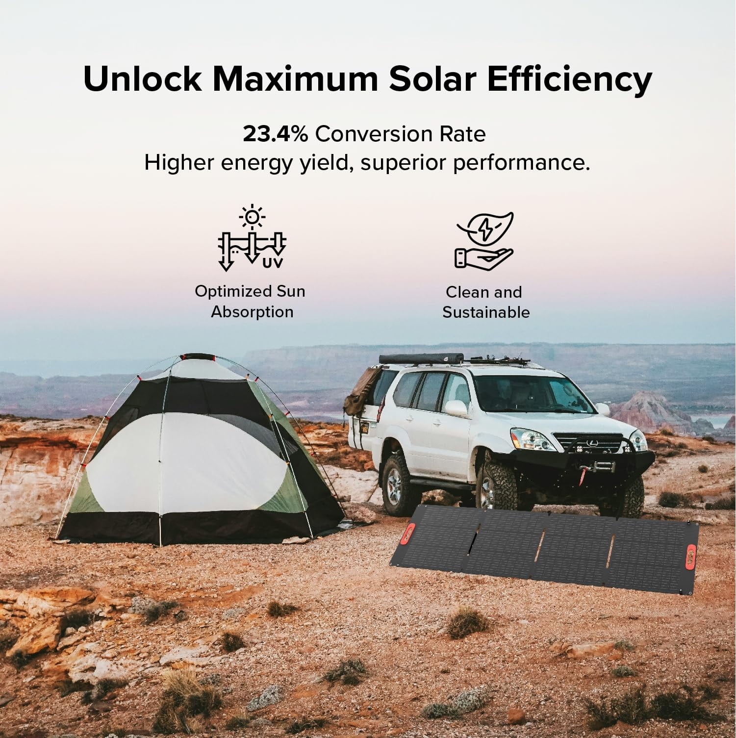 ExpertPower 200W Portable Foldable Solar Panel — Monocrystalline, ETFE, IP67, MC4 Leads, Kickstand & Carry Handle — Quick Setup for Power Stations, RV/Van/Boat, Camping & 12/24V Off-Grid Charging