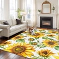 thumbnail image 2 of 5'x7' Area Rugs, Sunflower Indoor Outdoor Area Rug for Living Room Bedroom, Yellow Green Botanical Summer Rustic Washable Bathroom Rugs Kitchen Floor Carpet Mats Home Decor Aesthetic, 2 of 8
