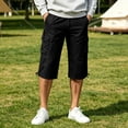 thumbnail image 2 of Cargo Shorts for Men Below Knee Stretch Waist Hiking Shorts Casual Quick Dry Workout Short with Multi-Pockets, L, 2 of 6