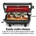 thumbnail image 5 of Hamilton Beach Panini Press Sandwich Maker & Electric Indoor Grill, 10" x 8" Nonstick Grill Plates, Red, 5 of 8