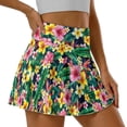 thumbnail image 5 of Yuyamidu Hibiscus Women's Athletic Skort Palm Leaves Swing Golf Tennis Skirts High Waisted Skorts Running Workout Skorts with Pockets Size L, 5 of 7