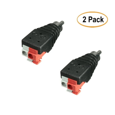 Speaker Wire Jacks - 2Pcs Speaker Wire to Audio Male RCA Connector Adapter Jack Plug CCTV LED