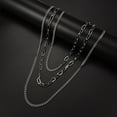 thumbnail image 3 of Clearance Chunky Three Layered Steel Cuban Chain Necklace for Women/Men,Him Hip Hop Chain Jewelry Birthday Growth Christmas Gift, 3 of 5
