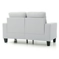 thumbnail image 4 of Newbury 58 in. W Flared Arm Faux Leather Straight Sofa in White, 4 of 5