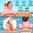 thumbnail image 4 of SUN CUBE Kids Changing Robe Surf Poncho, Kids Beach Towels, Hooded Towel For Toddler Bath Pool, Microfiber Quick Dry Wearable Towel Poncho with Hood, Swim Towel for Boys Girls 3-7 Years, Sunset Pink, 4 of 7