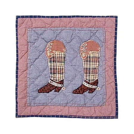 Patch Magic Cowboy Boot Cotton Throw Pillow