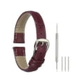 thumbnail image 1 of Correas de reloj de cuero Uxcell para hombres y mujeres, correa de reloj de liberación rápida de 12 mm con patrón de cocodrilo, correa de cuero plana y delgada elegante con herramientas, púrpura, 1 of 7