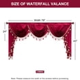 thumbnail image 2 of VOGOL Burgundy Velvet Curtains & Waterfall Valance Set, Light Filtering Rod Pocket Drapes 60x96 Inches for Living & Dining Room, 2 of 7