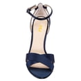 thumbnail image 3 of FSJ Women Open Toe Chic Unique Sandal Ankle Strap Chunky Block High Thick Heels Wedding Party Ballroom Prom Shoes Size 9.5 Blue, 3 of 5