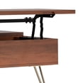 thumbnail image 5 of Simpli Home Hunter 32 inch Wide Solid Mango Wood Industrial Lift Top Square Coffee Table in Umber Brown, Gold, 5 of 9