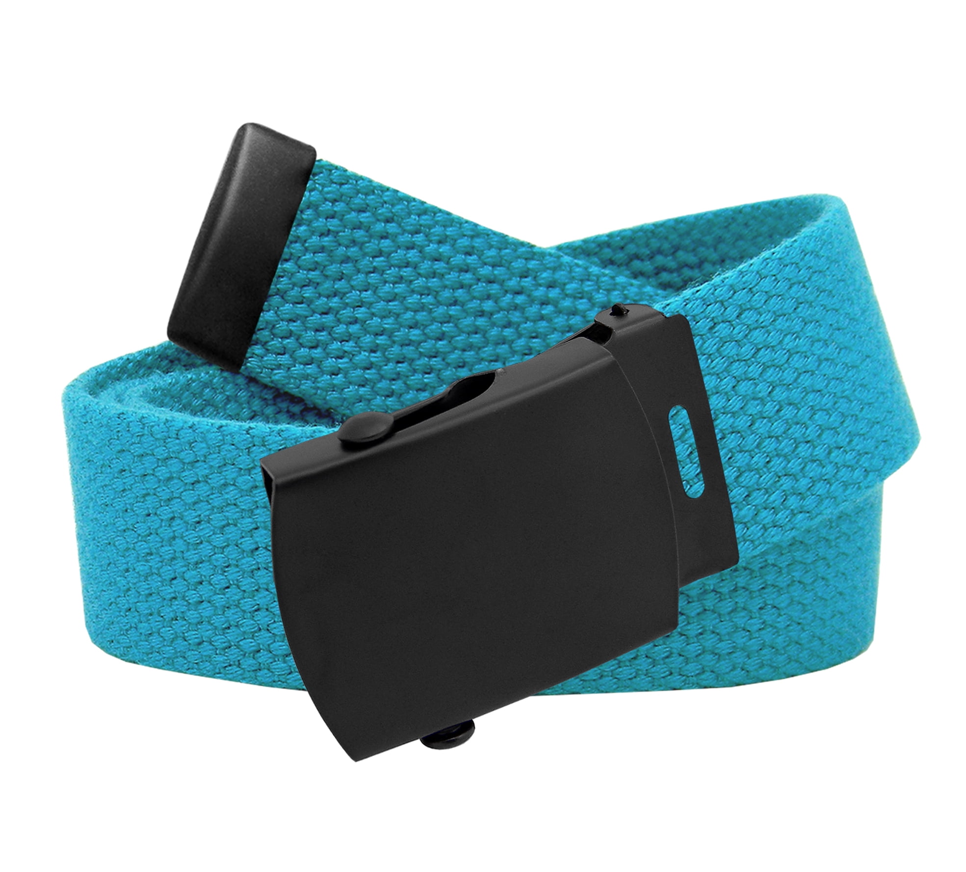 Men's Black Slider Military Belt Buckle with Canvas  Belt XLarge