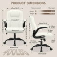 thumbnail image 3 of COOLHUT Leather Office Chair, Big and Tall Office Chair 400LBS Wide Seat Ergonomic Computer Desk Chair High Back Executive Leather Chair Adjustable Task Chair Lumbar Back with 8-Year Warranty, White, 3 of 9