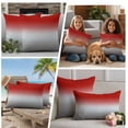 thumbnail image 4 of Red Gray Ombre Outdoor Pillow Covers 16x16 Set of 2, Waterproof Patio Throw Pillowcase Protectors, Modern Gradient Abstract Art Square Decorative Pillow Shams Cushion Covers for Seat Bed Couch Sofa, 4 of 8