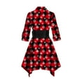 thumbnail image 3 of HAPIMO Rollbacks Womens Plaid Dresses Flannel Babydoll Dress Casual Lapel Collar Tunic Dress Long Sleeve Belted Fall Dresses with Pockets Red XL, 3 of 3