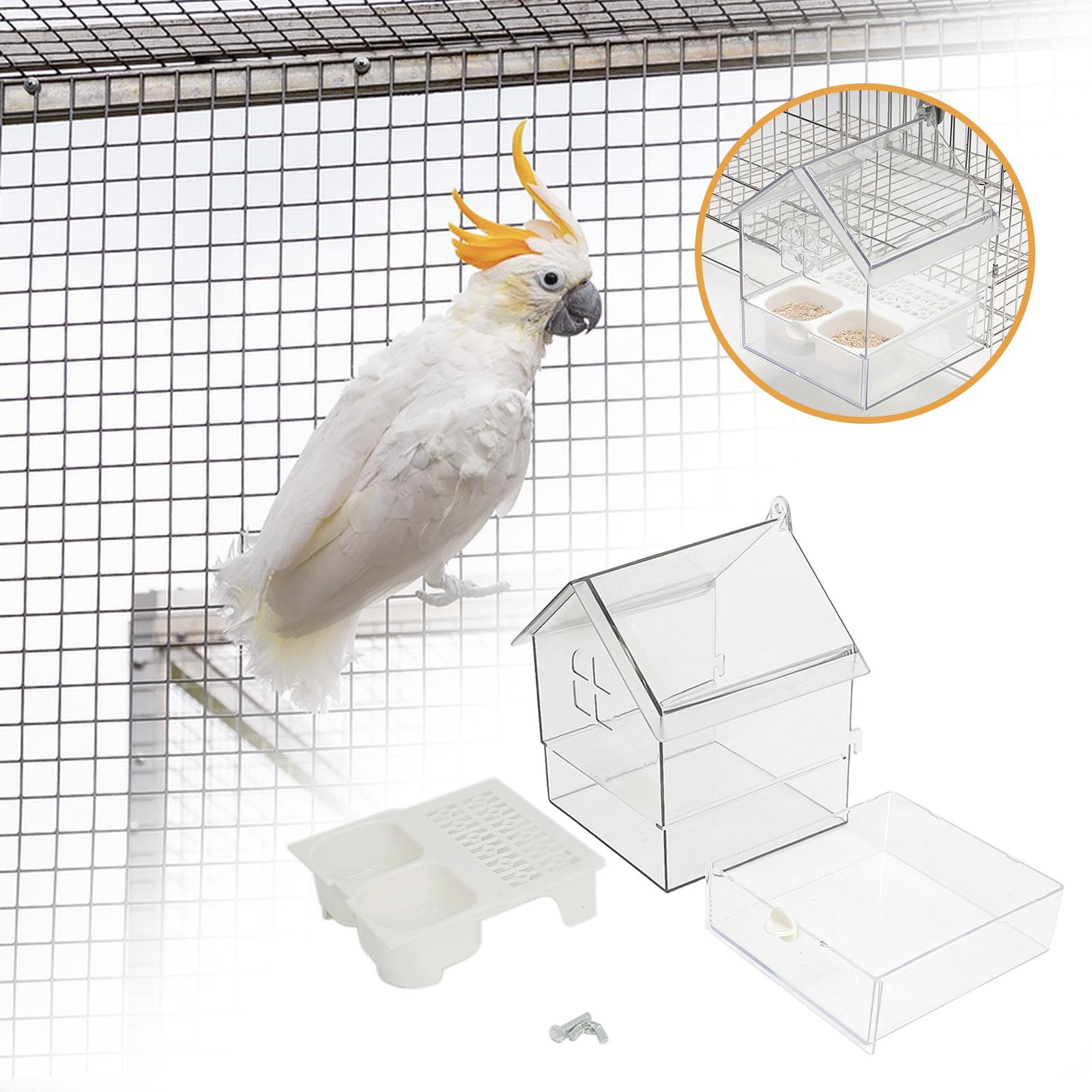 Bvdfgk Bird Cage Feeder with Drawer Hanging Bird Bath for Parrot Parakeets Lovebird