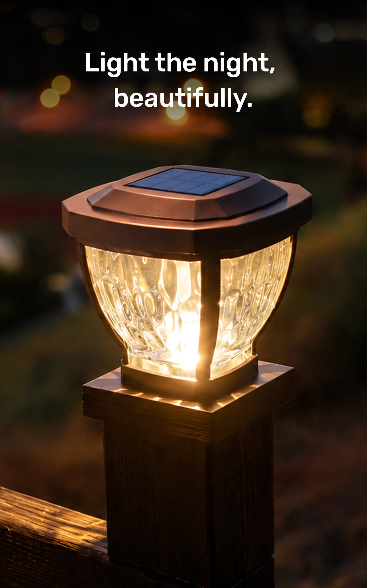 Home Zone Security ELI1403V 12-Lumen-Each 4 x 4 Solar LED Post Cap Lights, Bronze, 2-Pack