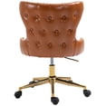 thumbnail image 3 of Meridian Furniture Hendrix Swivel Adjustable Cognac Vegan Leather Office Chair, 3 of 8