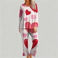 thumbnail image 6 of FDGIU Women's Valentine's Day Pajama Set - Long Sleeve Heart Print Top & Casual Pants Soft 2 Piece Sleepwear, 6 of 6