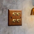thumbnail image 4 of Estilo retro, panel de interruptores de luz, interruptor de luz del hogar, la habitación, la habitación cuatro abiertos, 4 of 8