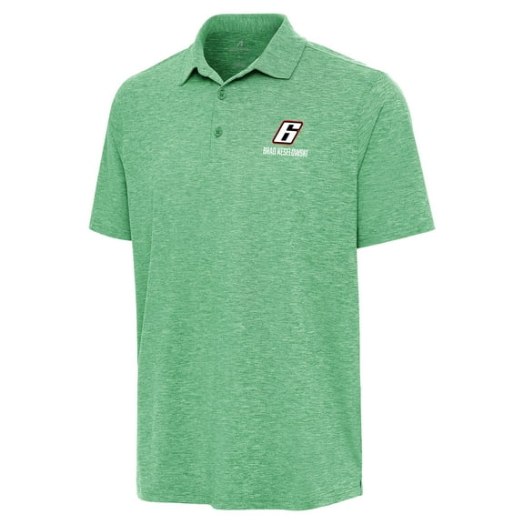 Men's Antigua  Heather Kelly Green Brad Keselowski Par 3 Polo