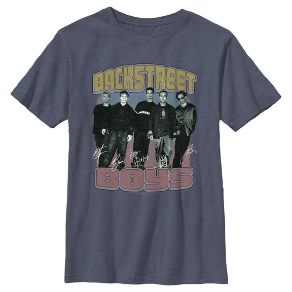Boy's Backstreet Boys Group Signatures Distressed Graphic T-Shirt