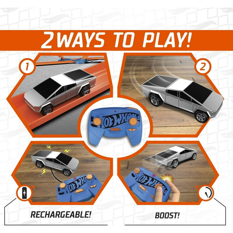 Hot Wheels RC Cybertruck 2台セット Hot Wheels Fast, Drivable Tesla Cybertruck RC Car with USB