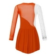 thumbnail image 4 of Yeahdor Enfants Filles Figurine en Strass Maille Patinage Gymnastique Justaucorps Robe Danse Ballet Orange 14, 4 of 7