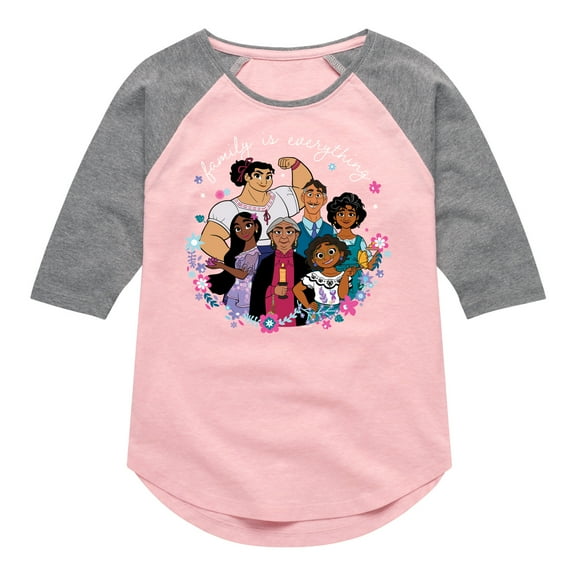 Disney's Encanto - Family Is Everything - Toddler And Youth Girls Raglan Graphic T-Shirt