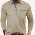 thumbnail image 2 of WAVSUF Men's Knitted Cotton Tee Long Sleeve Turn Down Collar Loose Fit Fall Casual Daily Shirts XL, 2 of 6