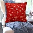 thumbnail image 4 of HongHeng Christmas Decorative Throw Pillow Covers Soft Faux Fur Pillow Cases Covers with Silver Snowflake Glitter Winter Pillowcases for Couch Sofa Bed Girls Room, 17 X 17 Inch, 4 of 6