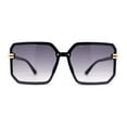 thumbnail image 2 of Classy Rimless Squared Rectangle Luxury Plastic Fashoin Sunglasses Black - Smoke, 2 of 4