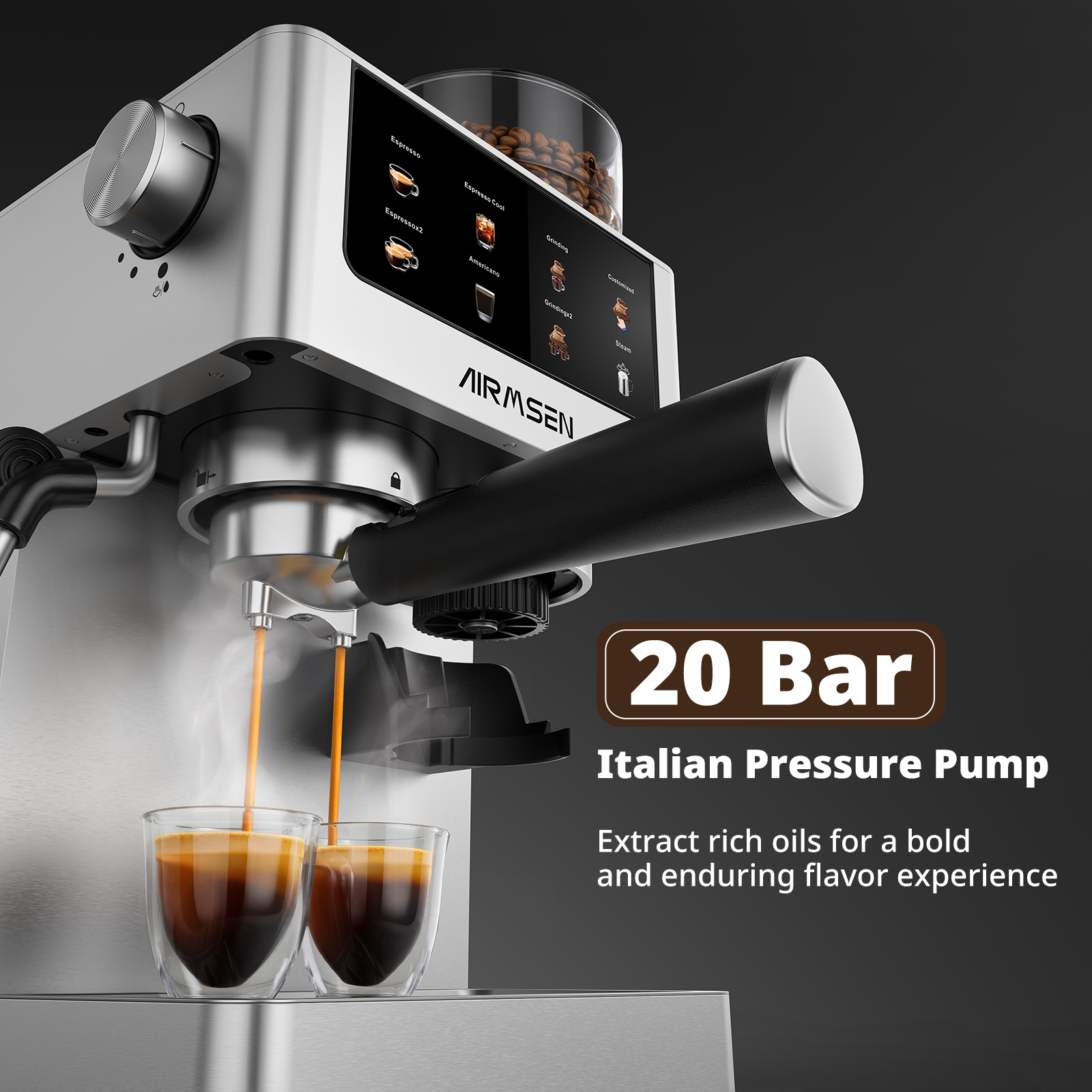 AIRMSEN Espresso Machine with Grinder photo 4
