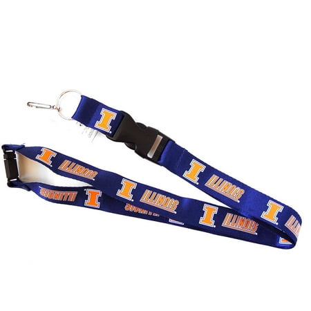 - Illinois Illini Clip Lanyard Keychain Id Ticket Holder NCAA - Blue