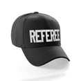 thumbnail image 2 of Sport Classic Baseball Hat Custom Referee Letters Structured Cap, Black Hat White Letters, 2 of 4