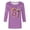 Purple, variant on 67 Six Seven Letter T-Shirts For Women T-Shirts Casual Women'S 67 Carnival Printed Winter Round Neck Three Quarter Sleeve Top White Xxxl